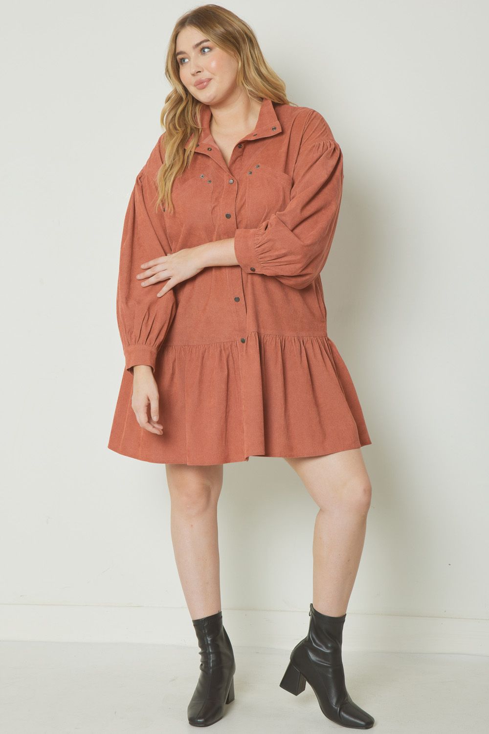 Fall in Love Corduroy Mini Dress Plus