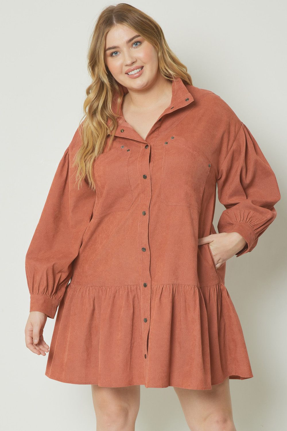 Fall in Love Corduroy Mini Dress Plus