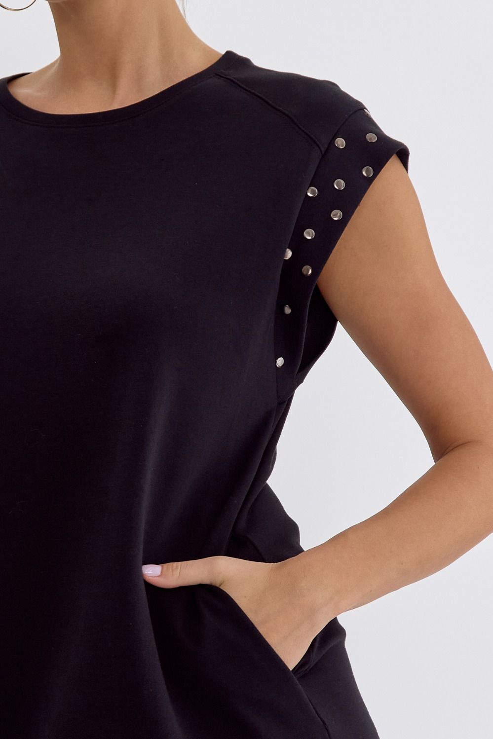 Short Sleeve Studded Dress