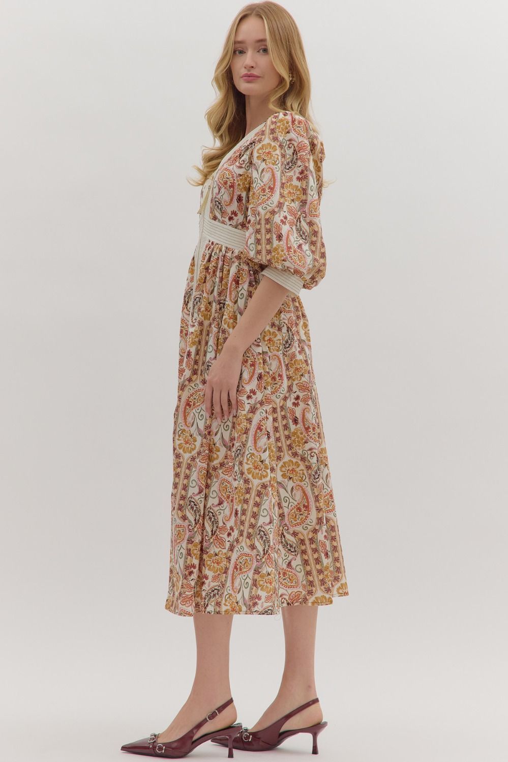 Paisley Fall Midi Dress