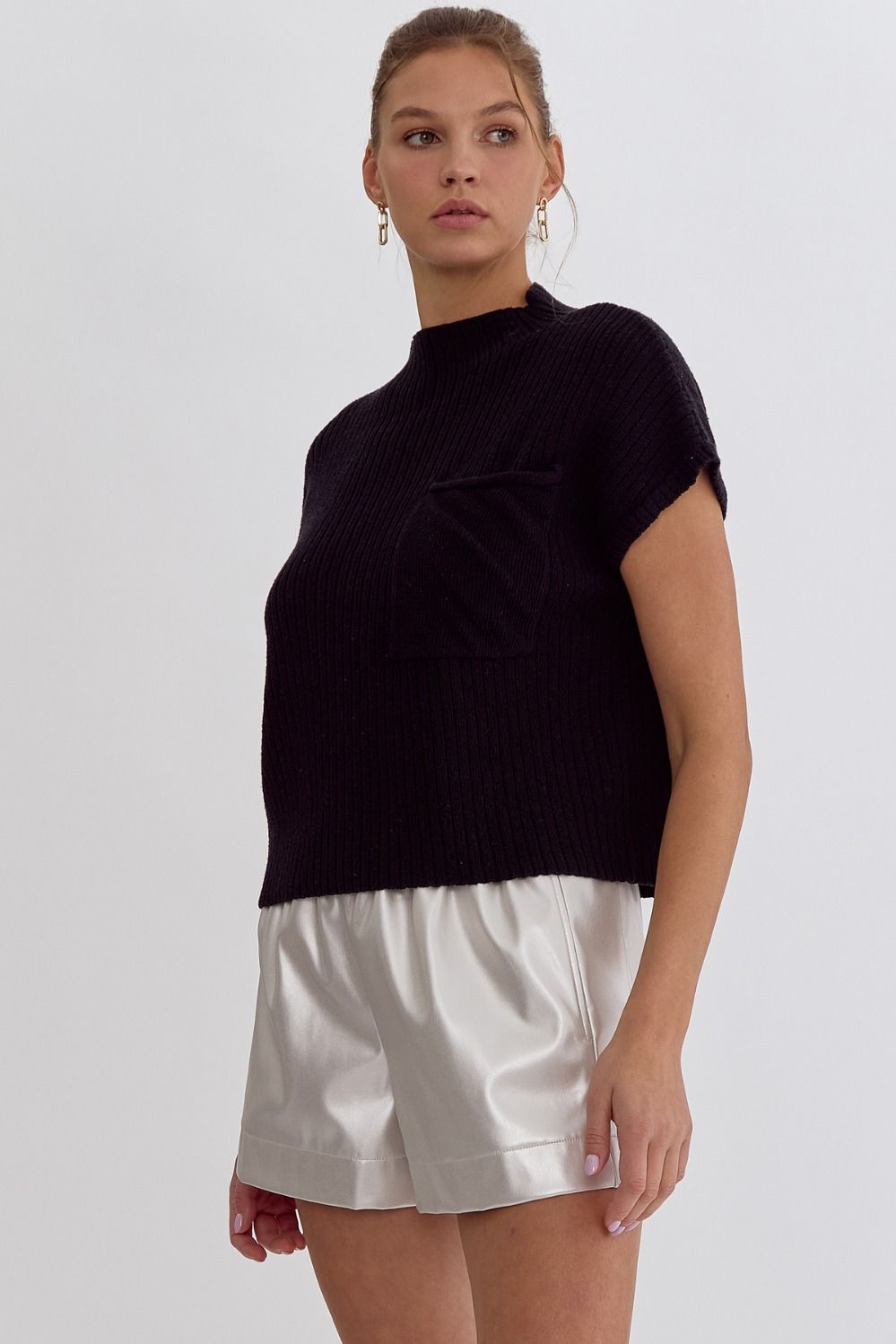 Mock Neck Cropped Top