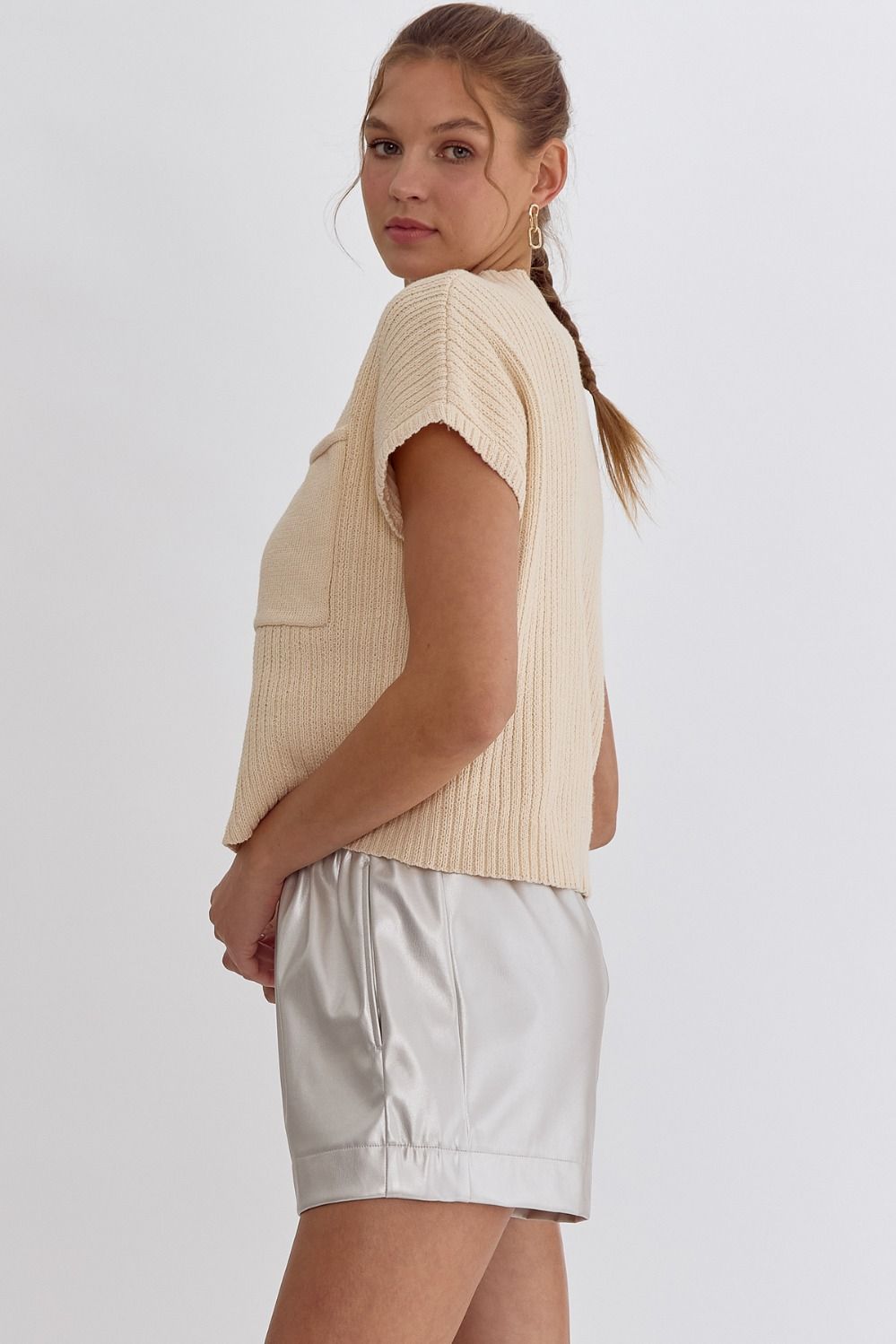 Mock Neck Cropped Top