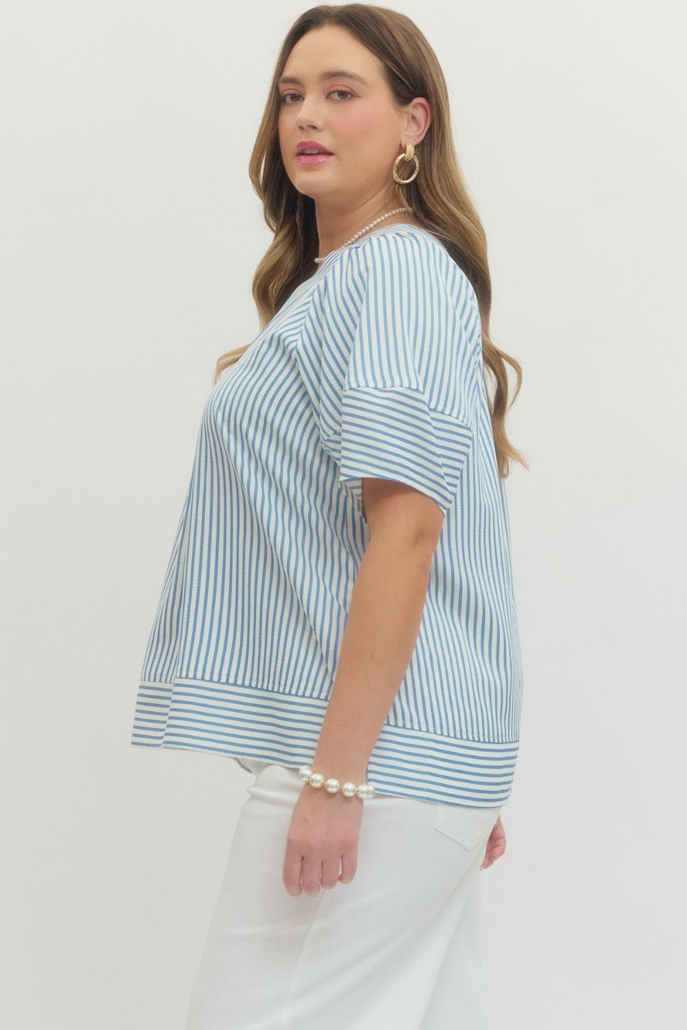 Fun Times Striped Top- Plus