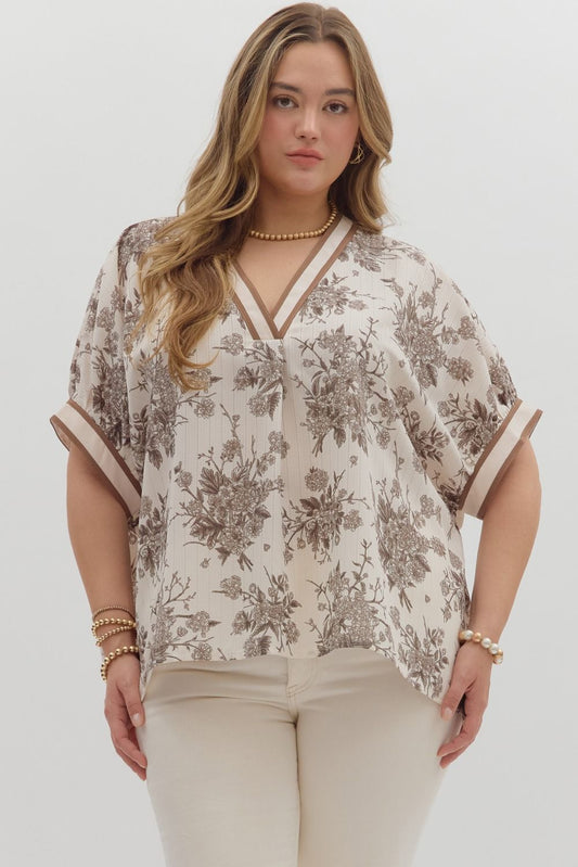 Dolman Sleeve Floral Top-Small-2X