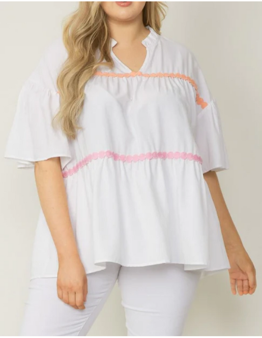 White Spring Tiered Top