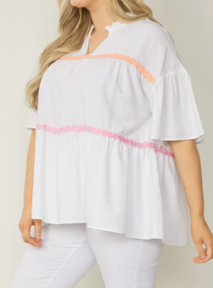 White Spring Tiered Top