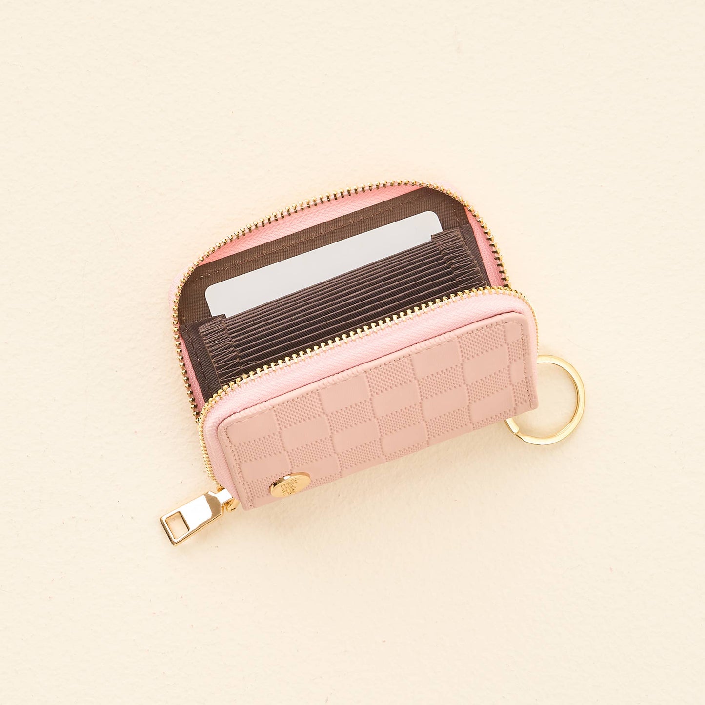 Zip Around Wallet-Blush Check