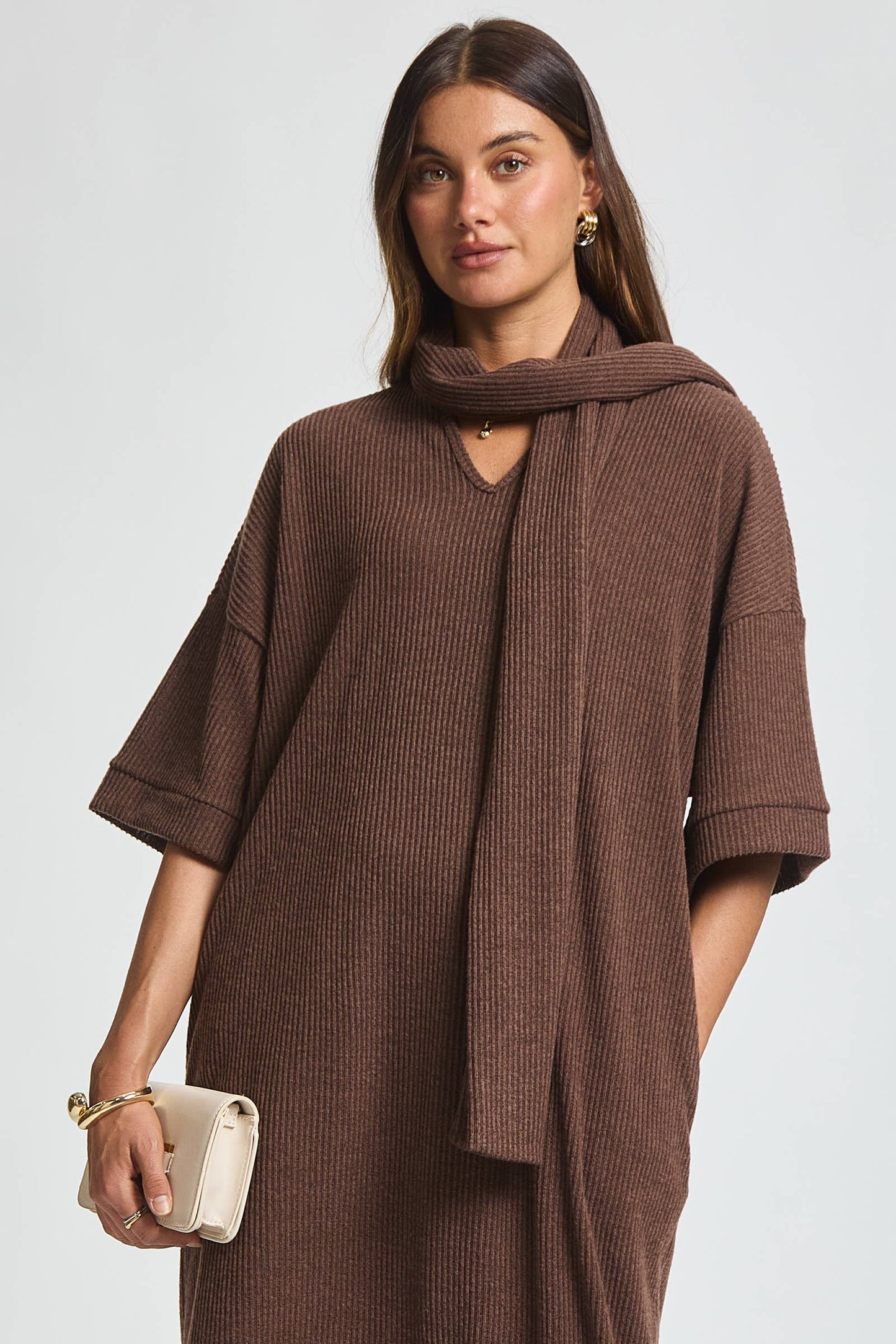 Dear Scarlett - Relaxed Fit Ribbed Maxi Dress