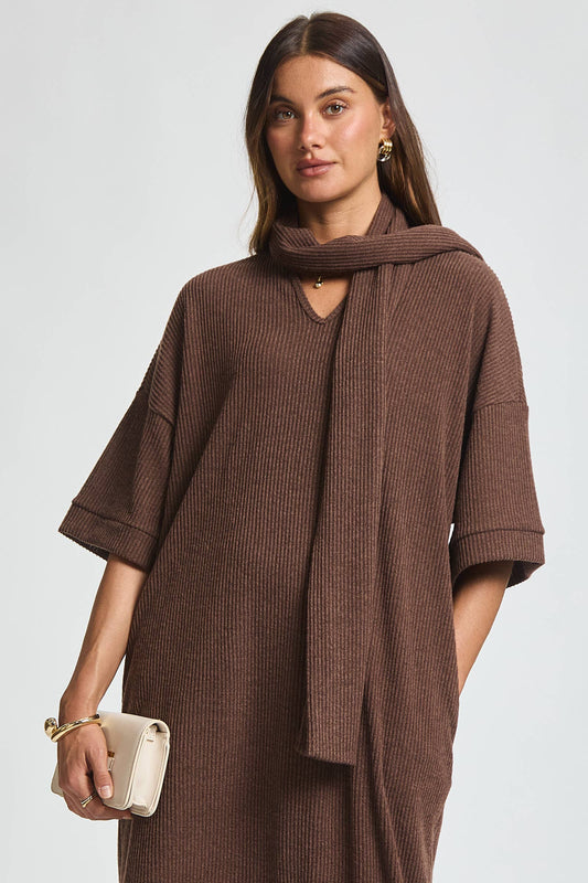 Dear Scarlett - Relaxed Fit Ribbed Maxi Dress