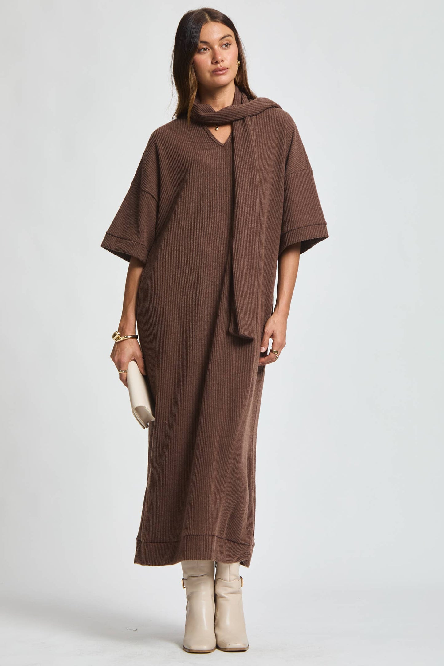 Dear Scarlett - Relaxed Fit Ribbed Maxi Dress