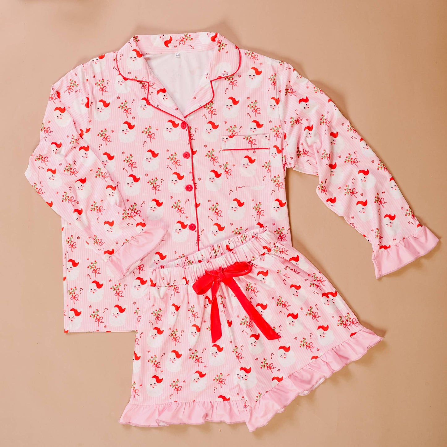 The Darling Effect - Sweet Dreams Pajama Shorts Set Pre-Pack-Holly Jolly Santa