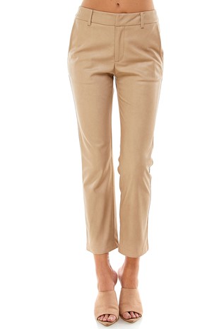 Faux Leather Straight Leg Pants