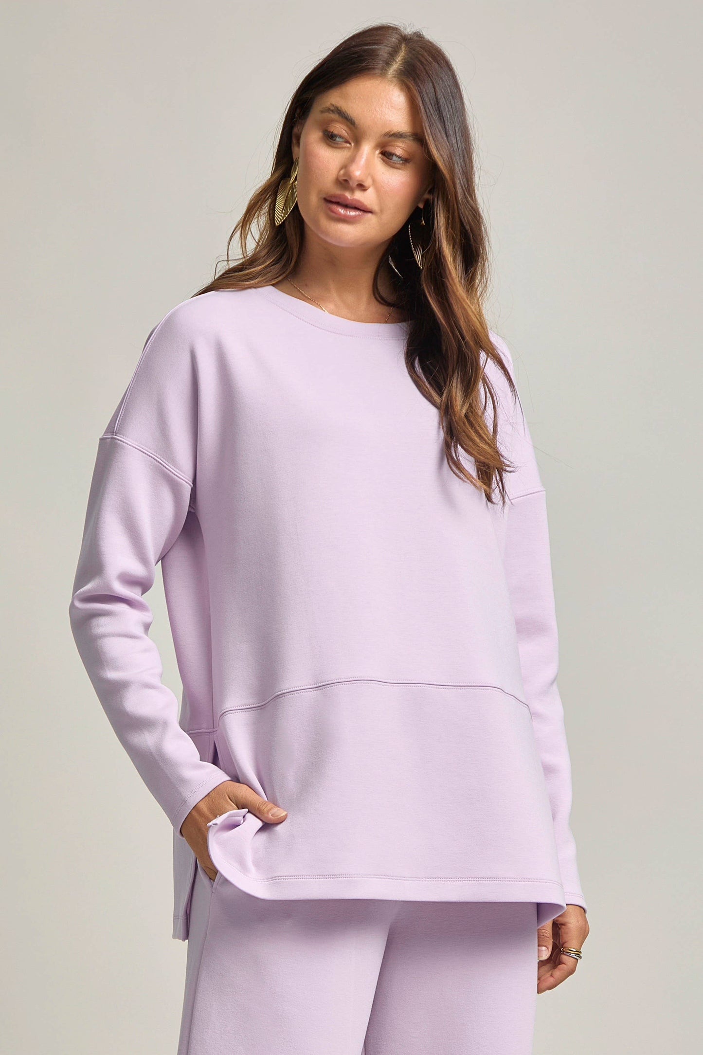 Dear Scarlett - Tunic Top + Straight Pants Travel Modal Set