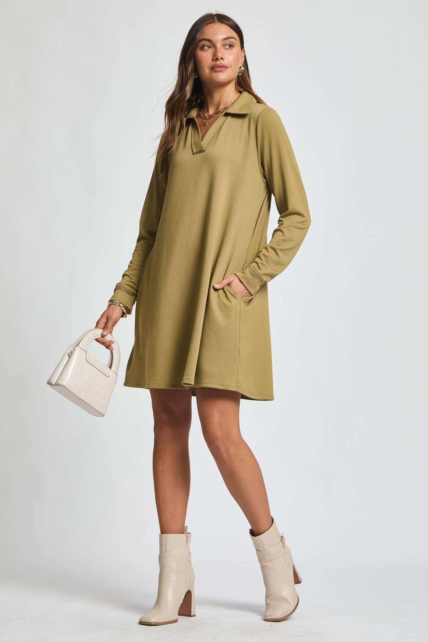 Dear Scarlett - French Terry A Line Dress