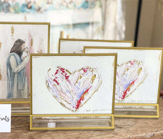 Valentines 'Love You More' Heart in Acrylic Gold Frame