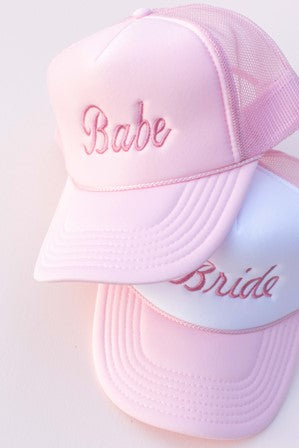 Embroidered Bride Babe Bridal Trucker Hat Cap