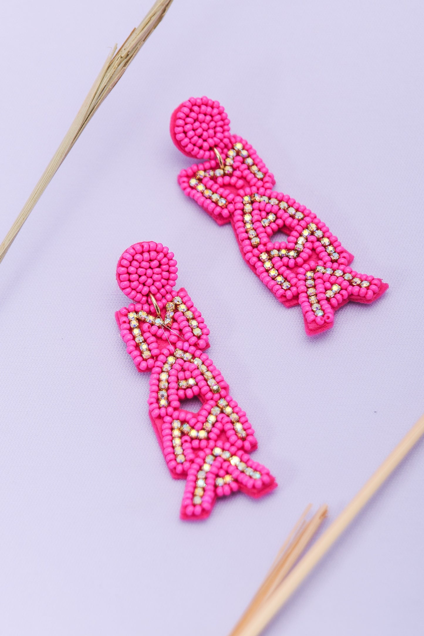 MAMA SEED BEAD DROP EARRINGS