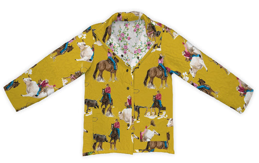 Roselynn Mustard Quilted Snap Jacket