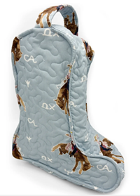 Casey Cowgirl Patchwork Blue Quilted Boot Bag