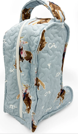Casey Cowgirl Patchwork Blue Quilted Boot Bag