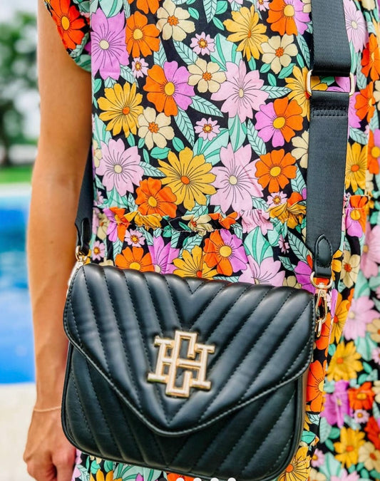 Paulette Quilted Crossbody Black