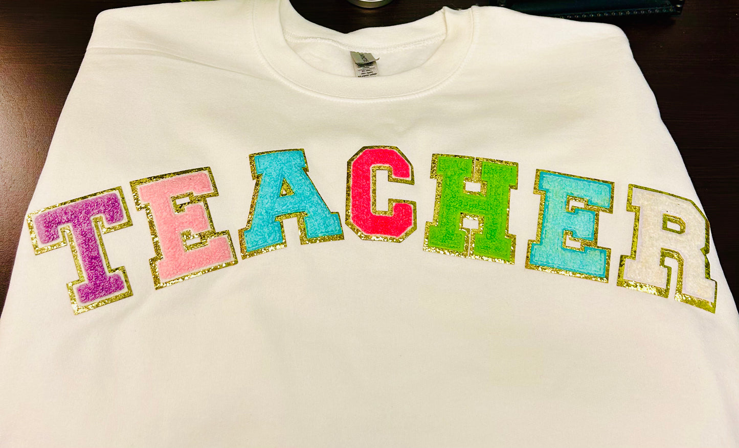 Teacher Chenille Patch Sweatshirt