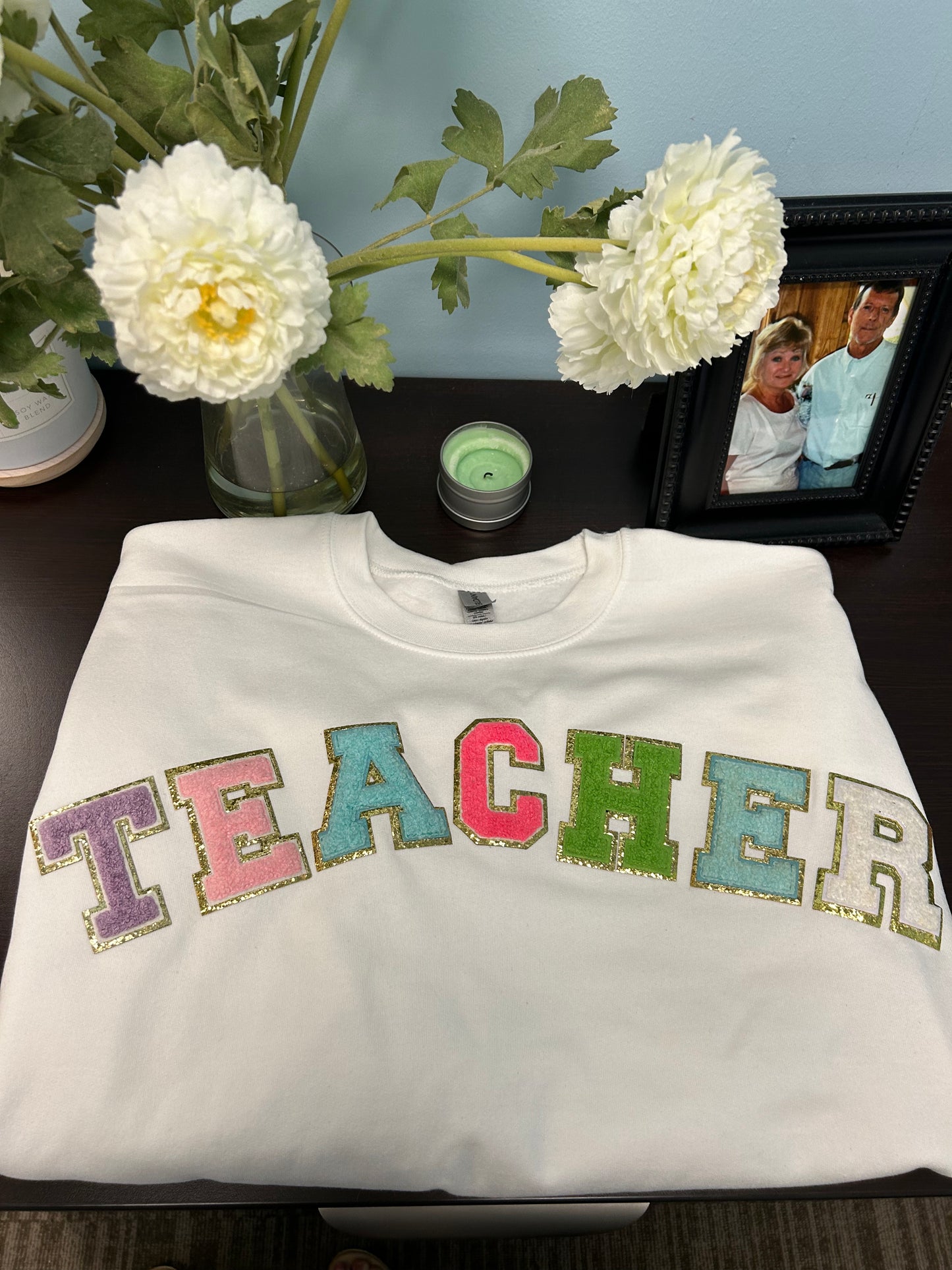 Teacher Chenille Patch Sweatshirt