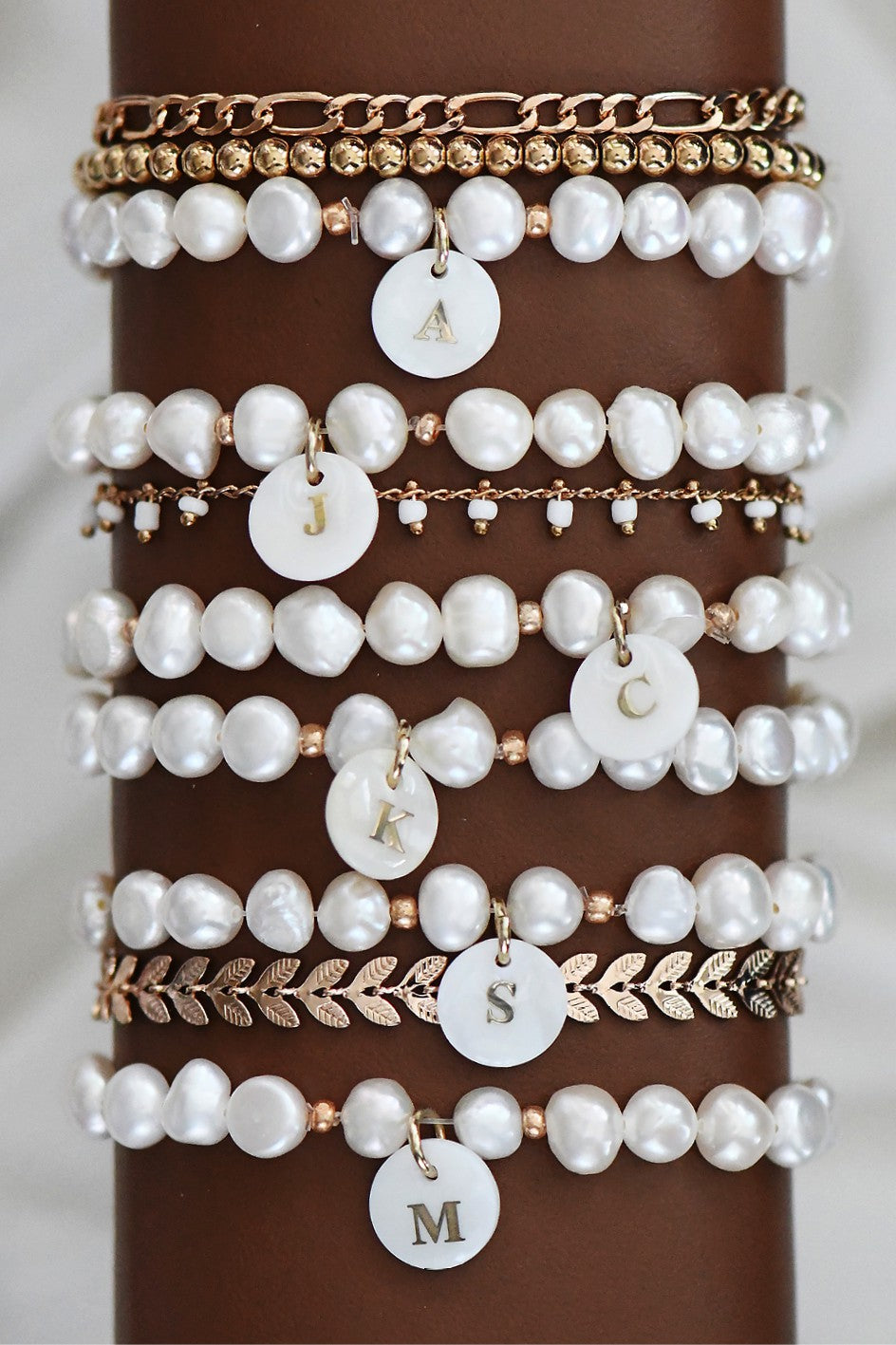 Initial Freshwater Baroque Pearl Bracelet