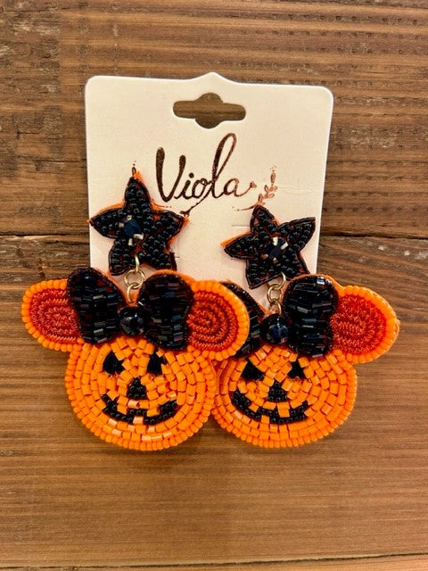 pumpkin minnie mouse earrings