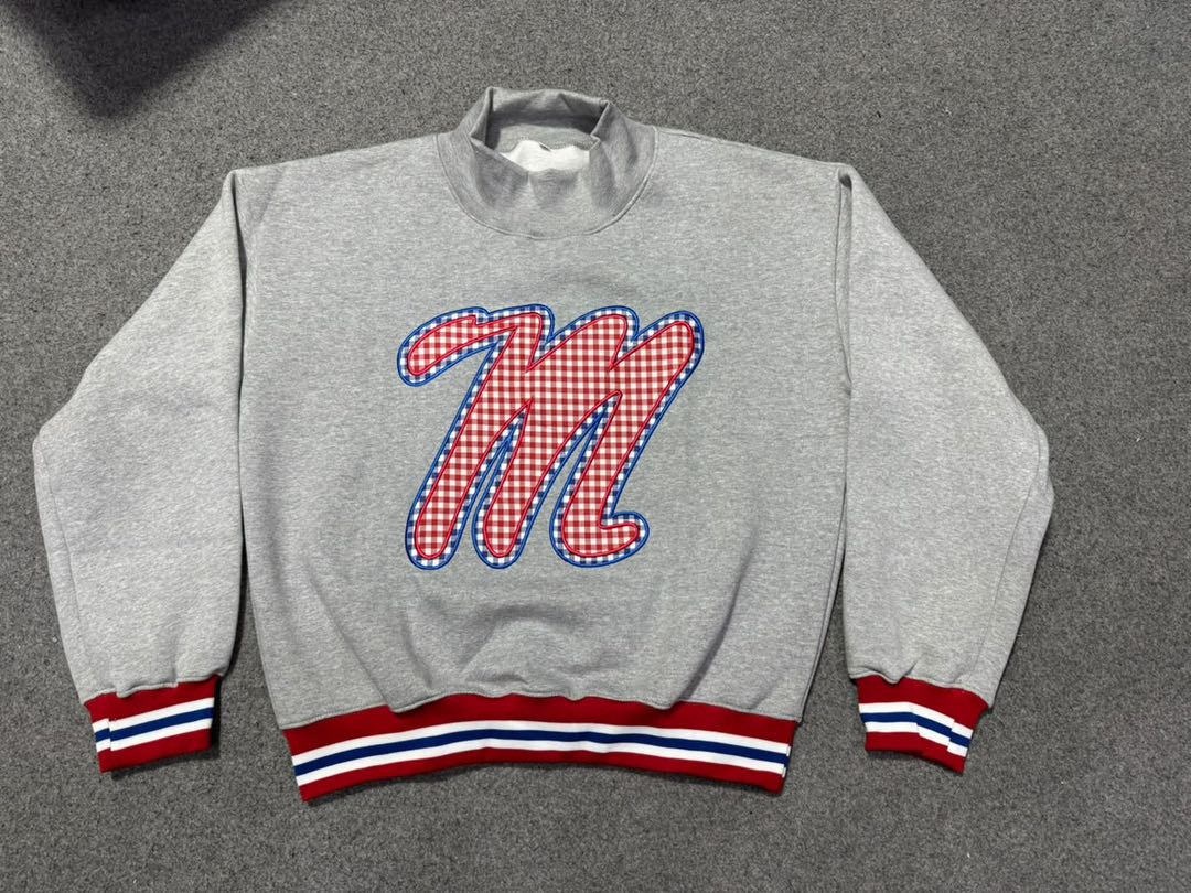 Collegiate Embroidered Custom Mock neck Sweatshirt