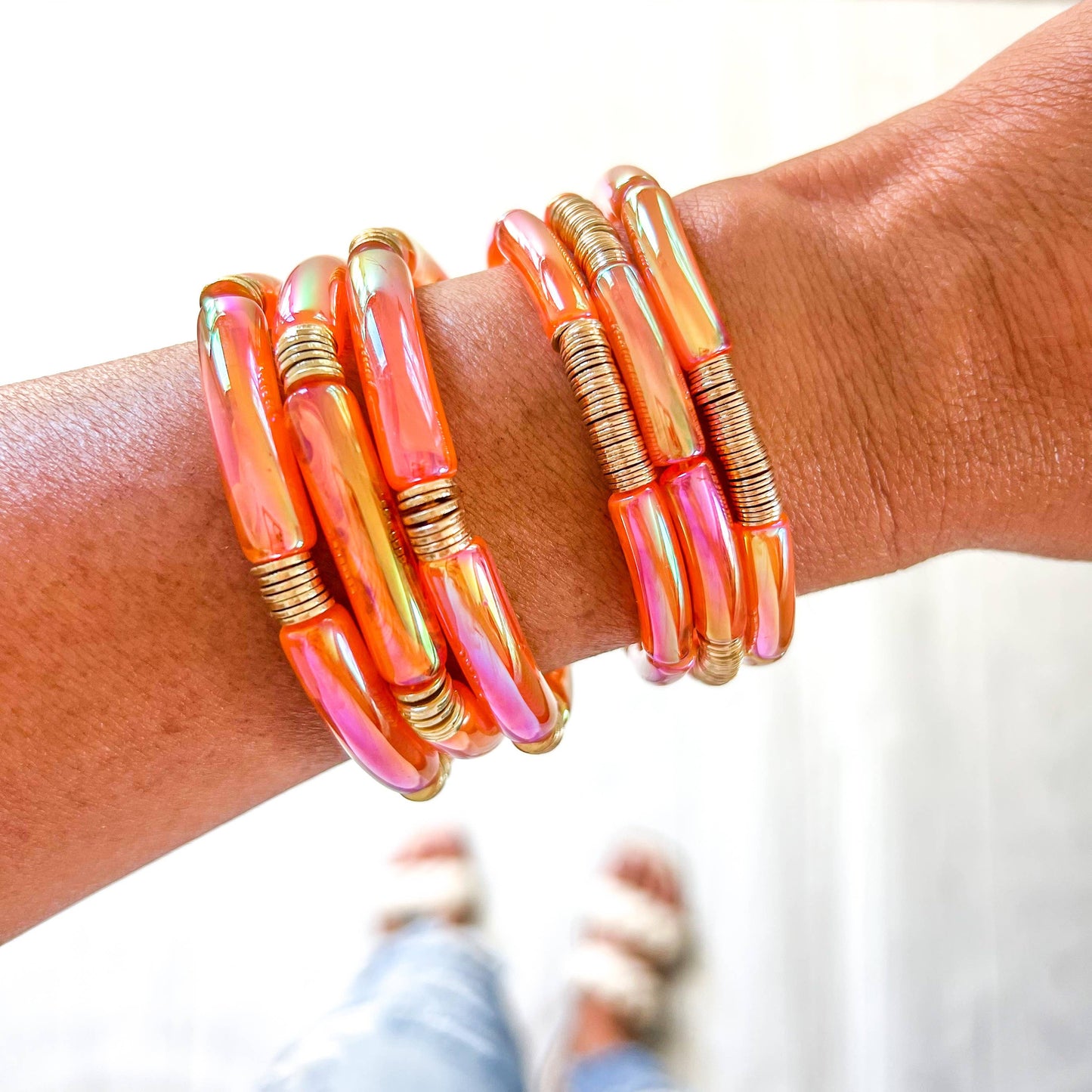 Acrylic Tube Bamboo Bracelet