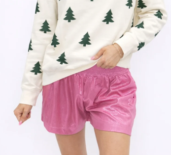 Festive High Waisted Shimmer Shorts