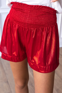 Festive High Waisted Shimmer Shorts