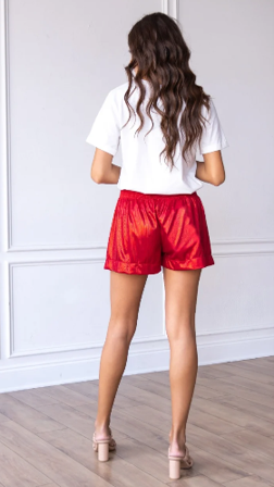 Festive High Waisted Shimmer Shorts
