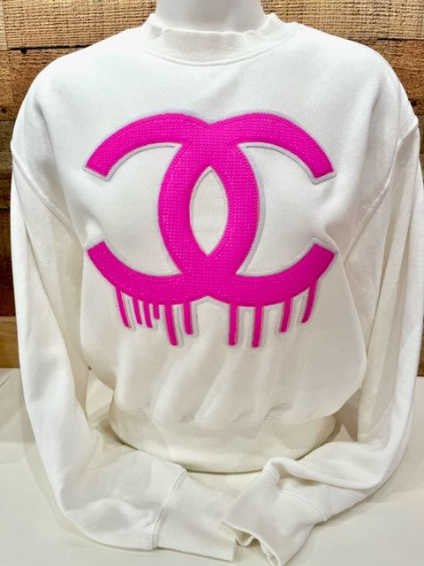 Hot Pink CC Drip Sweatshirt