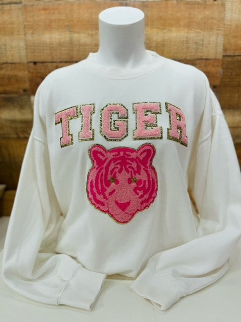 Custom Reflex Brand White Tiger Sweatshirt Oversized