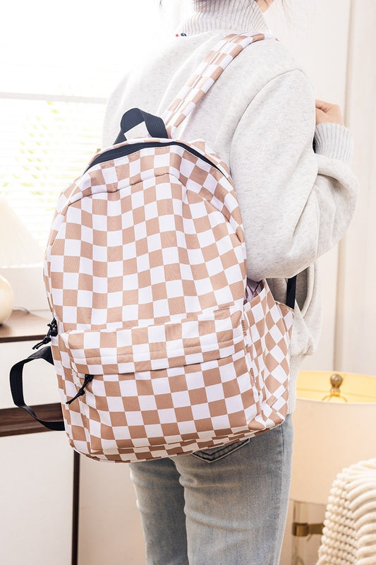 Trendy Checkered Backpack