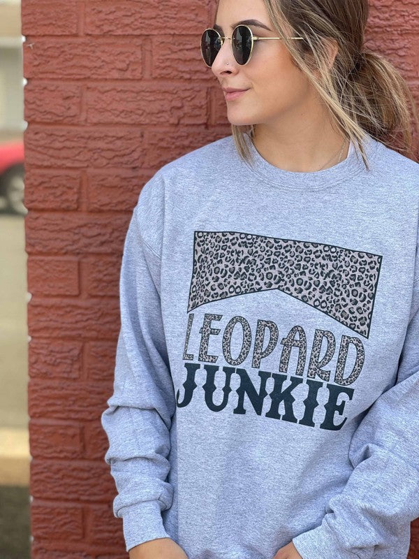 Leopard Junkie Sweatshirt-Drop Ship