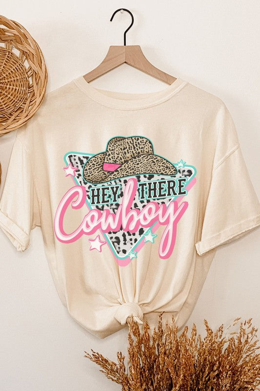 Hey There Cowboy Oversized Graphic Tee