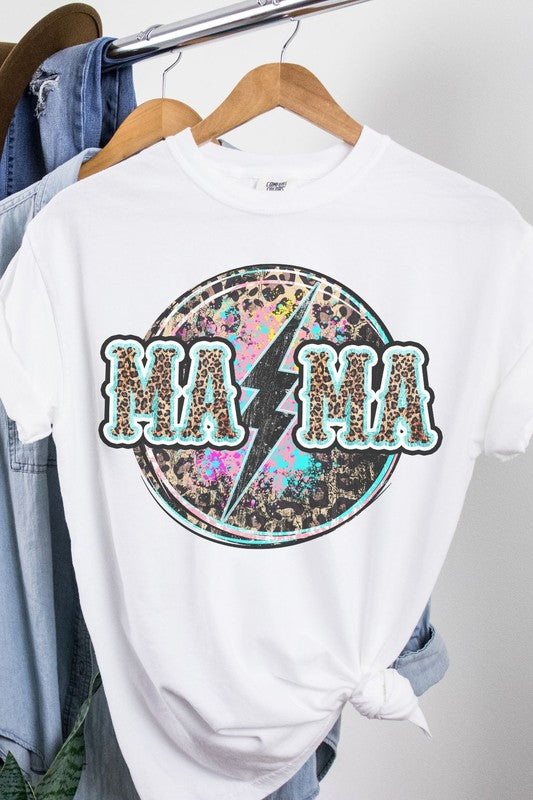 Mama Leopard Lightning Oversized Graphic Tee