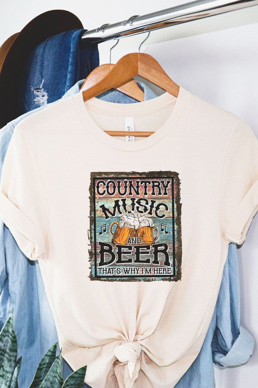 Country Music and Beer Graphic Tee