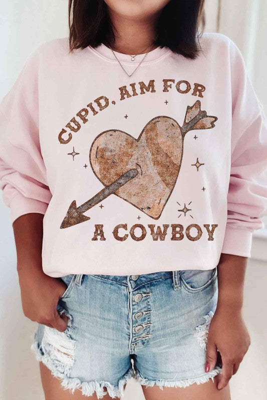 WESTERN CUPID VALENTINE GRAPHIC SWEATSHIRT