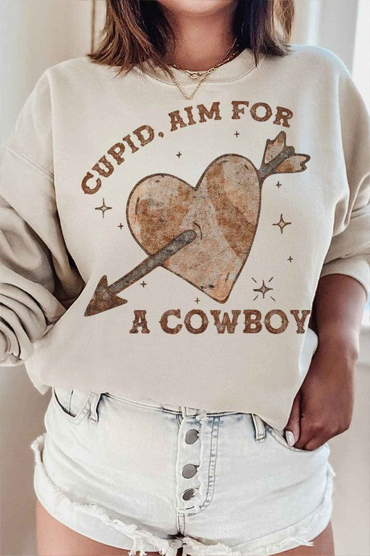 WESTERN CUPID VALENTINE GRAPHIC SWEATSHIRT