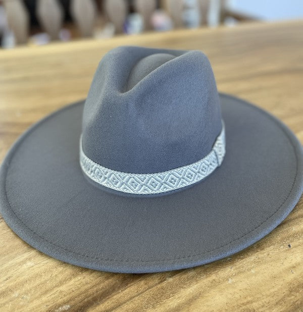 Wide brim panama hat in vegan felt