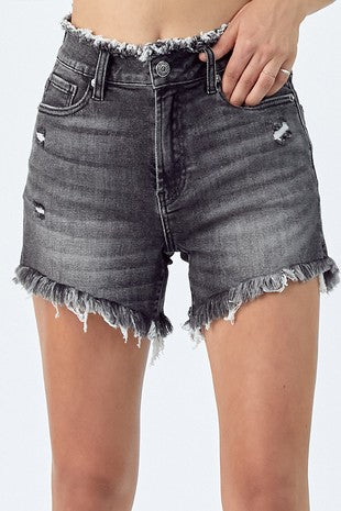 Black Risen Jean shorts