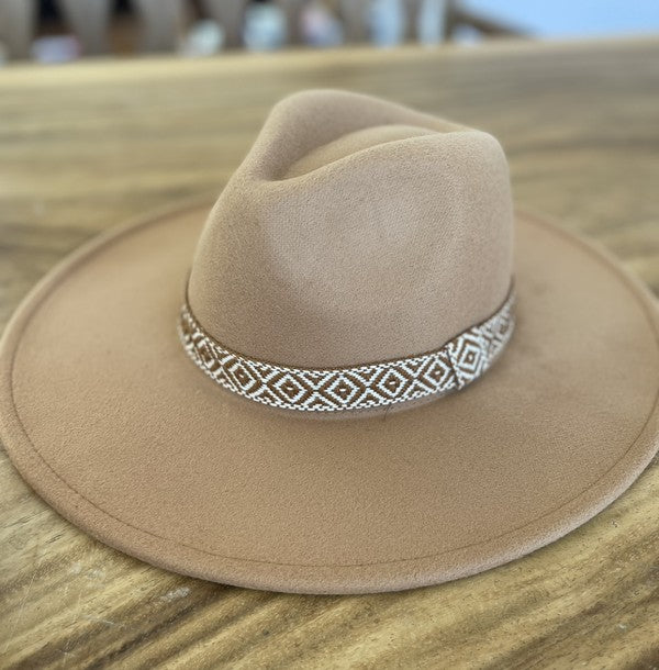 Wide brim panama hat in vegan felt