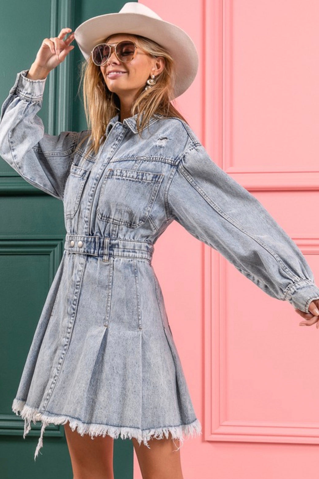 Washed Denim Dress