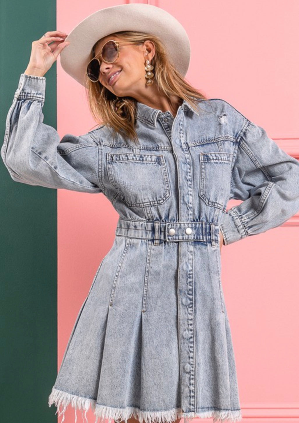 Washed Denim Dress