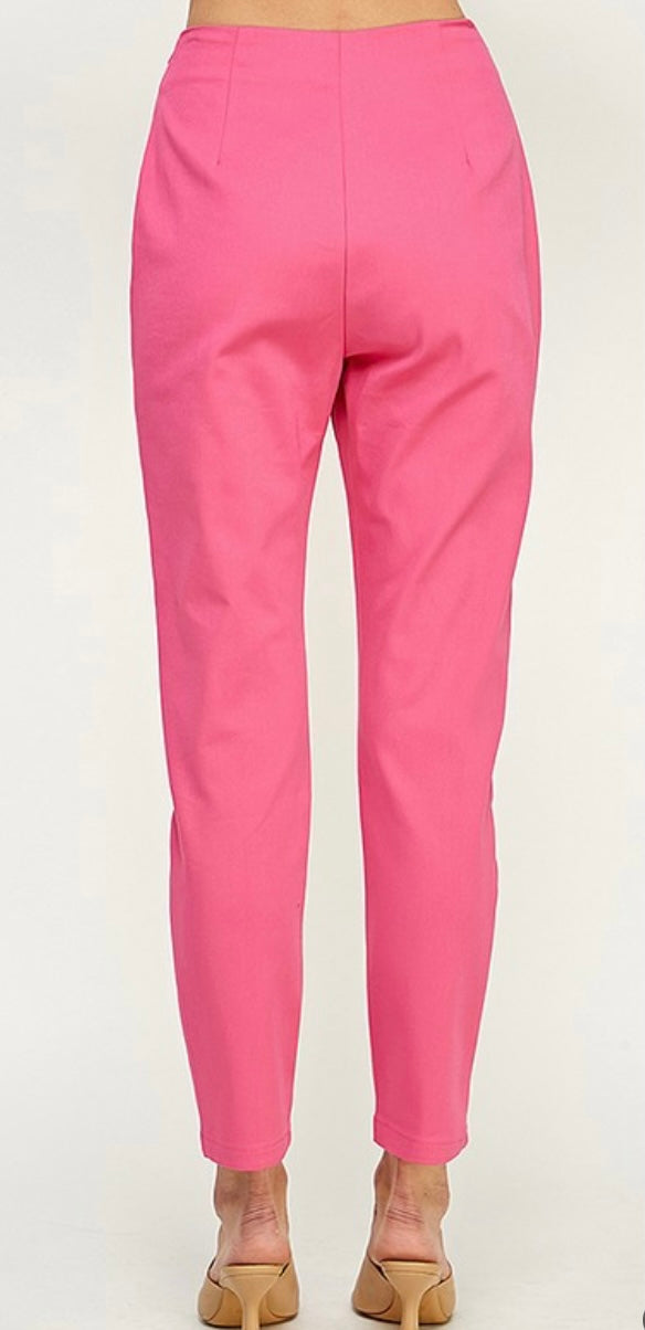 High Waisted Pants with Button Detail