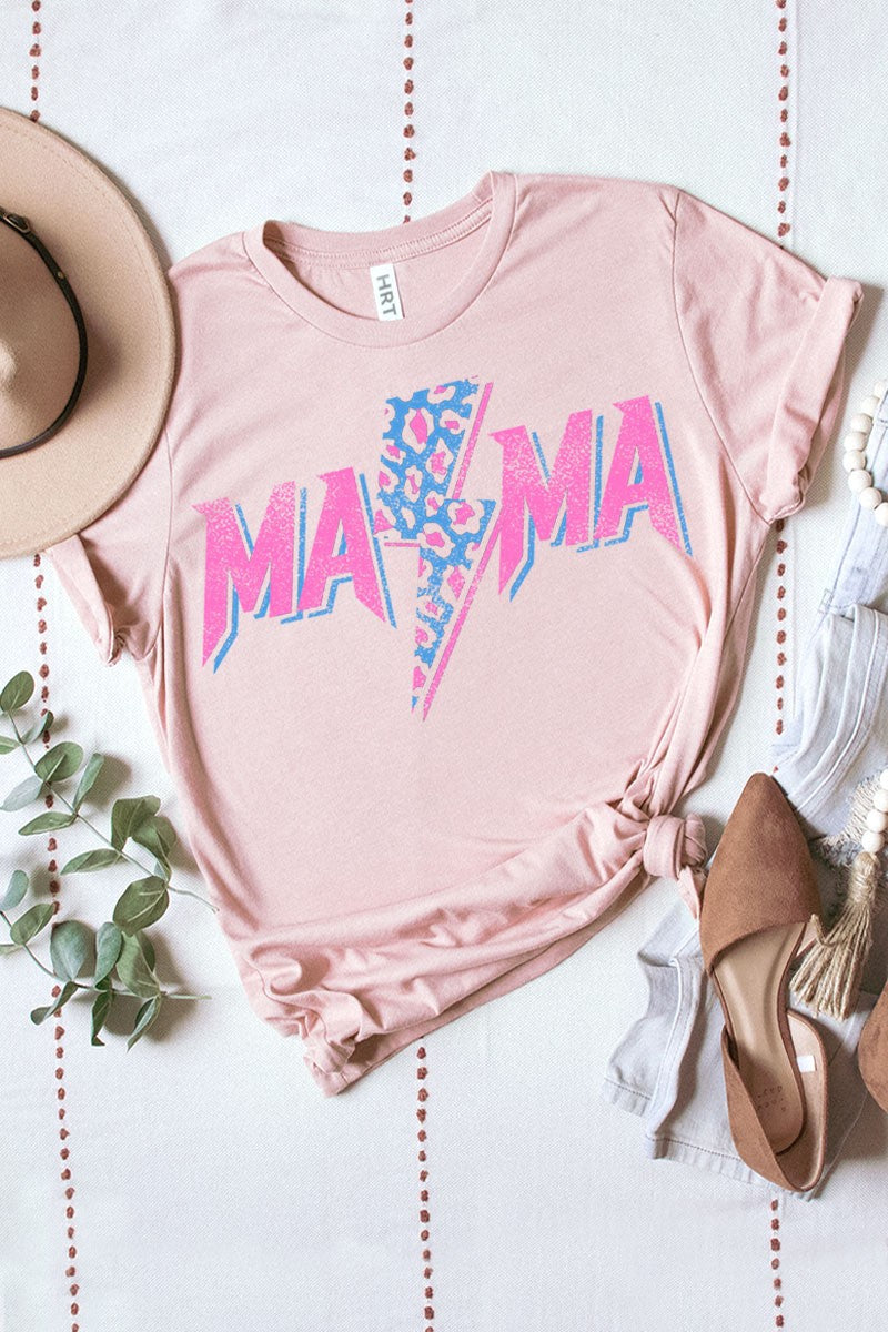 MAMA LIGHTING BOLT SHORT SLEEVE GRAPHIC TEE